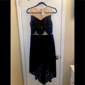 Charlotte Russe high low lace illusion dress